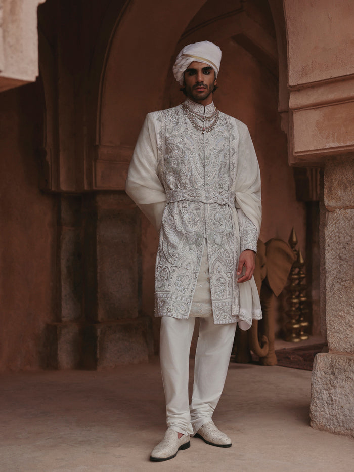 Moonstone Regal Embroidered Sherwani Set