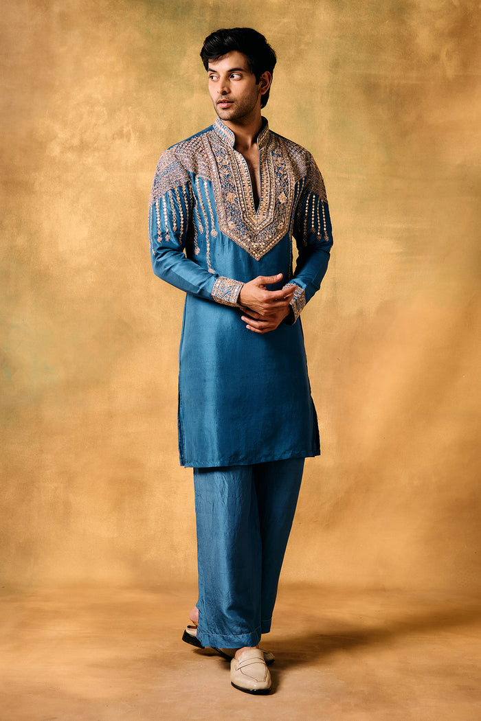 Royal Wave Blue Kurta Set