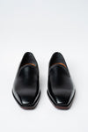 Evening Slippers With An Almond Toe, Velvet Vamp And Stacked Heel.