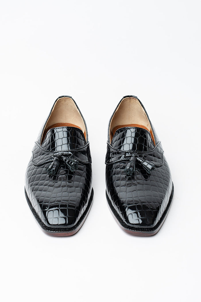 Evening Tassel Loafer With A Square Toe, Featuring Old Money Look.