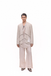 Champagne Beige Flapped Jacket Kurta Set