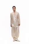 Gold Heritage Embroidered Jacket Kurta Set