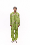 Green Bandhani Short Jacket Kurta Set