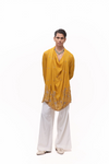 Mustard Yellow Cowl Draped Kurta Set