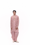 Blush Pink Heritage Cutwork Jacket Kurta Set