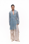 Blue Modern Draped Kurta Set