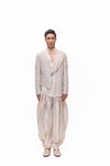 Ivory Gold Mirror Jaalwork Jacket Kurta Set
