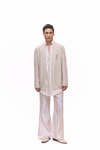 Champagne Beige Criss Cross Jacket Kurta Set