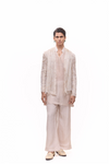Minimal Emrboidery Layered short jacket kurta set
