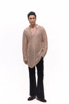 Antique Gold Heavy Embellished V-Neck Kurta Set