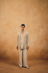 Ivory Kurta Set with Embriodered Short Jacket