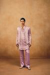 Lilac Chanderi Kurta Set with Jacket