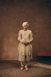 Gold & White Heritage Embroidered Sherwani