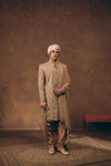 Beige Heritage Embroidered Sherwani