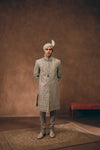 Grey Heritage Embroidered Sherwani