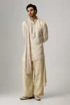 Ivory Paneled Kurta Set