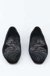 Evening Tassel Raven Black Tuxedo With Hand Embroidered Beeds