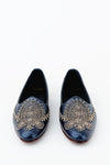 Classic Hand Embroidered Navy Blue Jutti