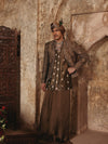 Deep Moss Regal Embroidered Short Jacket Kurta Set