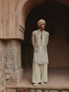 Gold Heritage Checkered Jacket Kurta Set