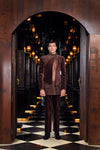 Regal Ember Velvet Embellished Short Jacket