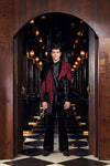 Crimson Eclipse Embellished Velvet Blazer