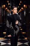 Noir Cascade Crystal Embellished Blazer