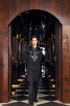 Black Luxe Embellished Kurta Set