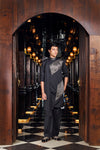 Black Metallic Mosaic Kurta Set