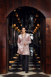 Blush Velvet Embellished Kurta Set