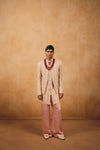 Blush Kurta Set with Embriodered Short Jacket