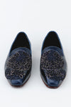 Evening Tassel Space Blue Tuxedo With Hand Embroidered Beeds