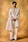 Ivory Elegance Tissue Kurta Pant Set for Men