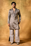 Silver Mist Tissue Kurta Set for Men
