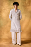 Smoky Grey Tissue Kurta Set