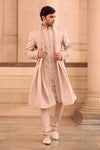 Blush Pink Resham Embroidered Sherwani Set