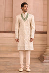 Ivory Threadwork Embellished Sherwani Set