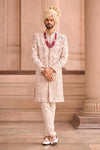 Royal Pink Raw Silk Sherwani for Groom
