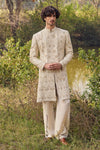 Ivory Embroidered Sherwani Set for Men