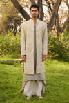 The Sage & Gold Layered Embroidered Sherwani Ensemble