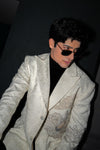 White Elite Textured Tuxedo Set
