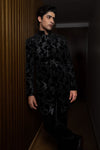 Black Velvet Indo-Western with Modern Touch