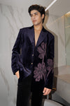 Velvet Amethyst Embriodered Tuxedo Set